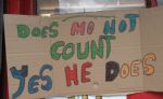 Salford protests against ECf at Vimto Gardens